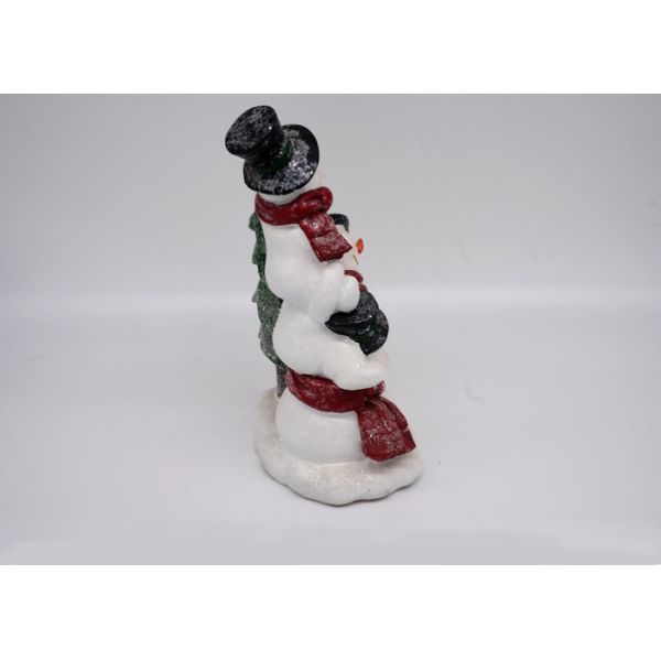 Logo Customized Polyresin Crafts Snowman Christmas Tree Decorations Figurines Gifts