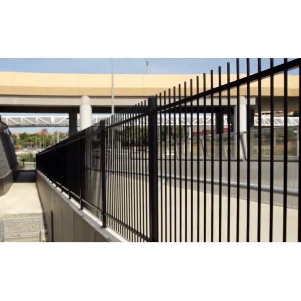 Security spear top tubular steel fence panel, galvanized steel fence panels, galvanized security fence panels