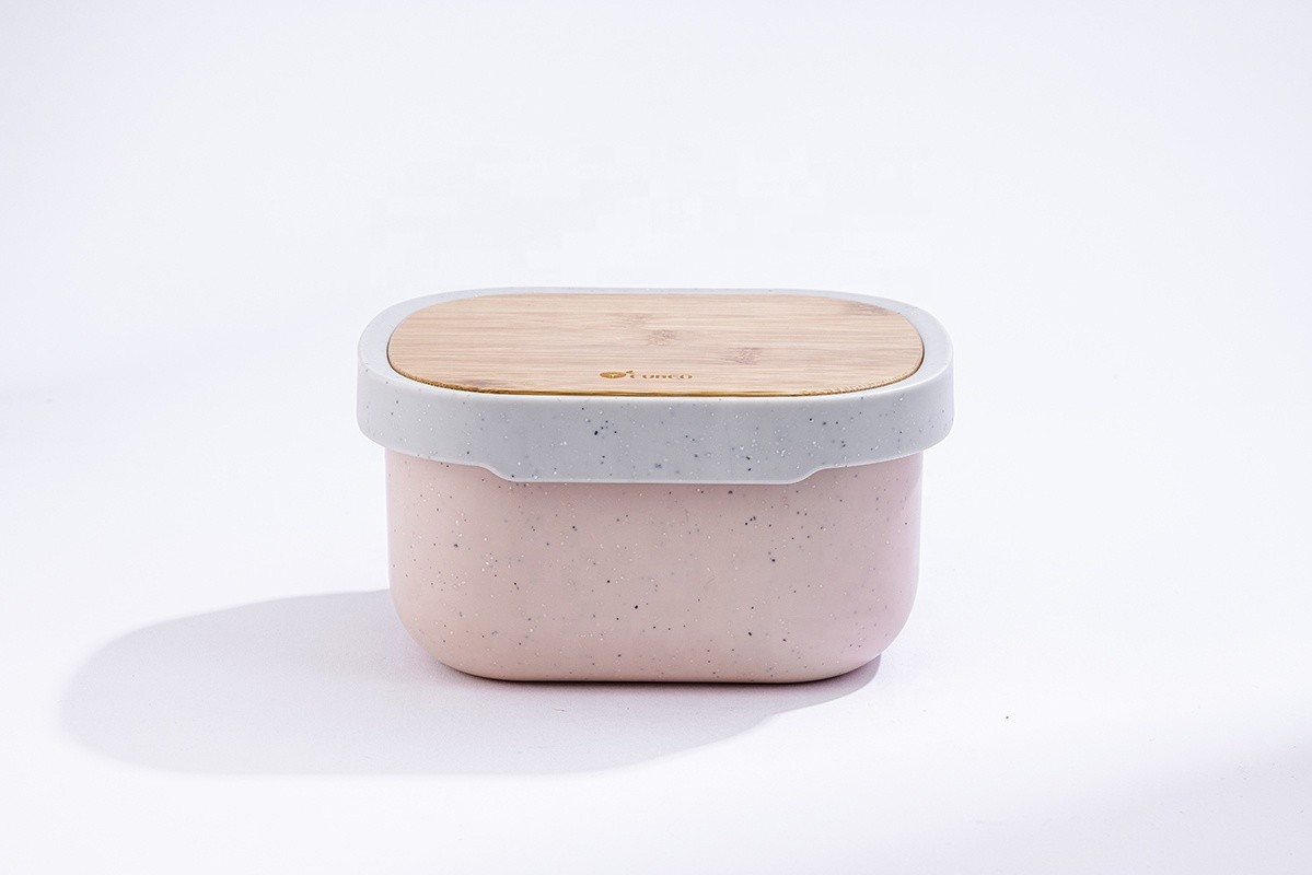 Microwavable 2 in 1  Food Grade Square Salad Bowl with Inner Tray and Sauce Jar
