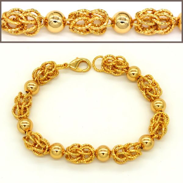 Hot Selling items Fashion jewelry Men or Womans bracelet Bangle 18K Real Gold Plated Link