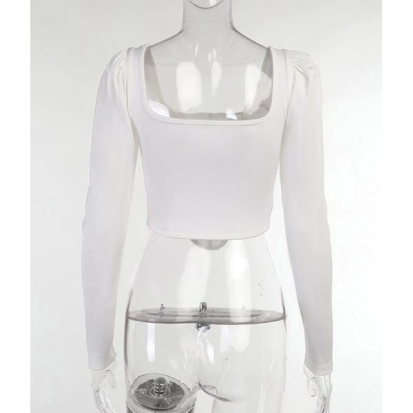 Шеи квадрата производителей одежды небольшого заказа рукав слойки винтажной длинный Boning туника подрезал верхнее