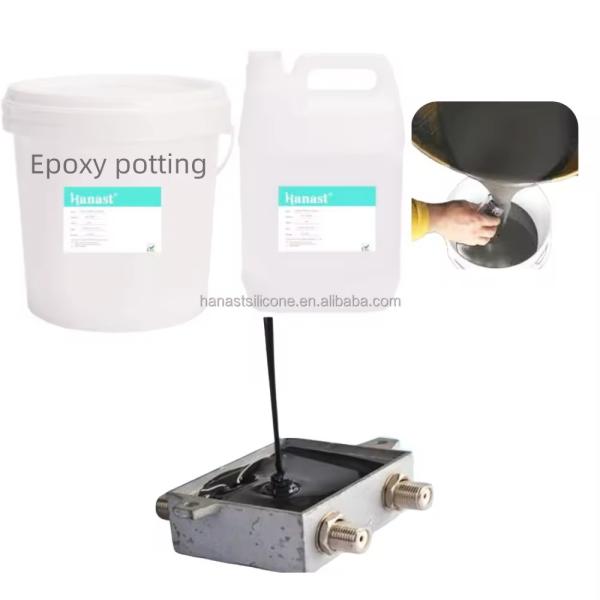 OEM Silicone Black Epoxy Potting Compound Resin Glue 5:1 For Electrical
