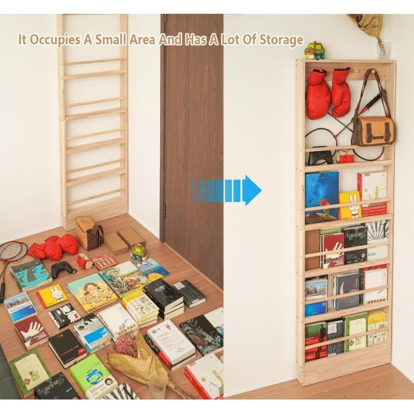 Сохранение пространства настенная стойка для детских игрушек и книг деревянный ванный шкаф