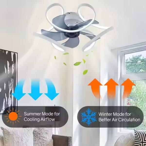 Ceiling Fan Light Bedroom Light Fan Integrated Restaurant Ceiling Lights Creative Modern Invisible Fan Chandelier