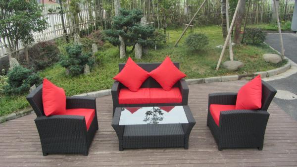 KD 4pcs cheap garden sofas outdoor rattan sofa as customized color