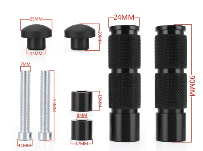 CNC Aluminum Motorcycle Modified Parts Pegs Rear Pedals Set For BMW / Honda