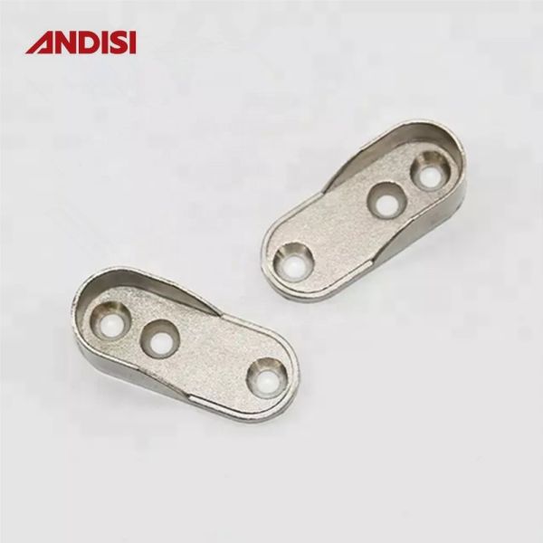 Zinc Alloy Oval Wardrobe Clothes Hanging Rail Holder Support Bracket Rail End Support