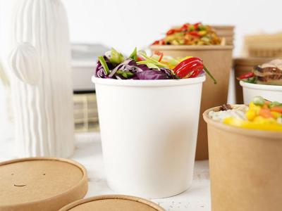 ISO9001 engrossam os copos biodegradáveis 400ml da sopa da bebida de papel com tampa