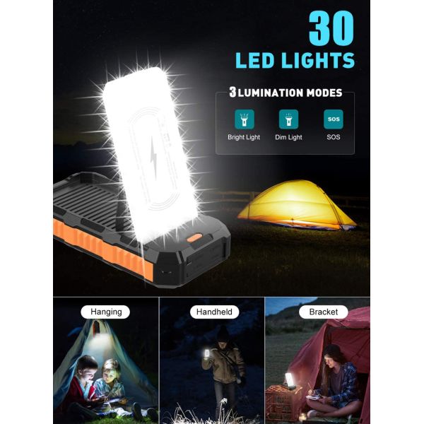 Solar System Power Bank Solar Panel Phone Charger 5000mAh 100000mAh ABS Material