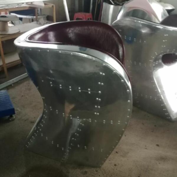 Antique Design Loft Style Furniture Vintage Leather Spitfire Retro Metal Aluminium Aviator Tomcat Sofa Chair