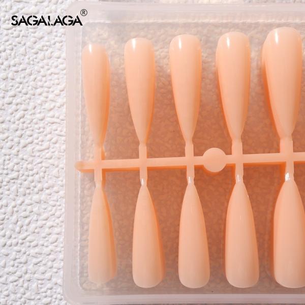 100% ABS Custom 240 PCS Ballerina Pure Color Matte Full Cover False Nails Tips Full Cover Press on Soft Gel Nail Tips