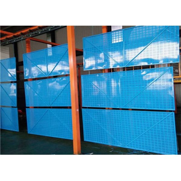 Blue Powder Coated Perimeter Safety Screens Galvanized Plate Punched