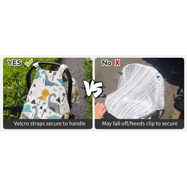 Muslin Cotton Infant Car Seat Canopy, Breathable Baby Carrier Cover