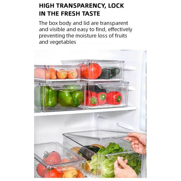 Caixa de armazenamento plástica empilhável 30*30*14cm do armazenamento do alimento do congelador do ANIMAL DE ESTIMAÇÃO