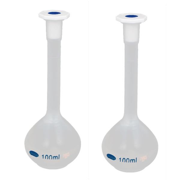 100ml Plastic Lab Volumetric Measuring Flasks with Snap Caps Measuring Flask Heatproof for Laboratory
