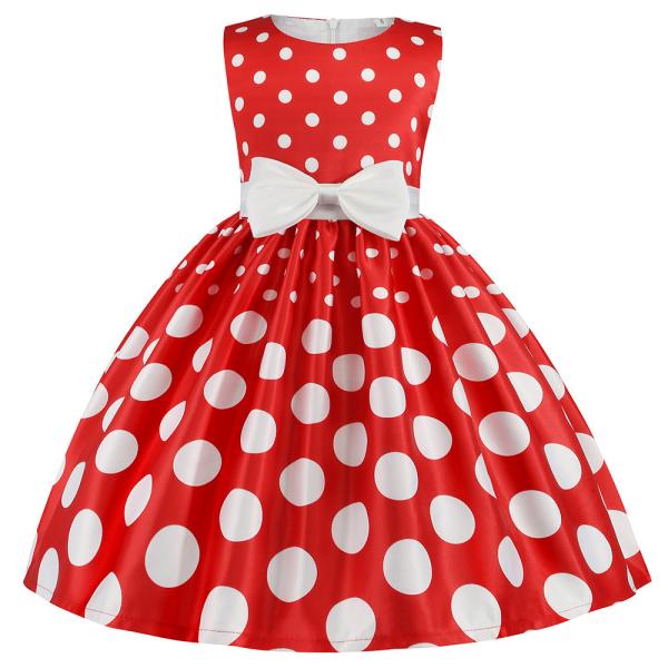 Summer Children's Clothing Girls Polka Dot Dress Holiday Party Evening Dress