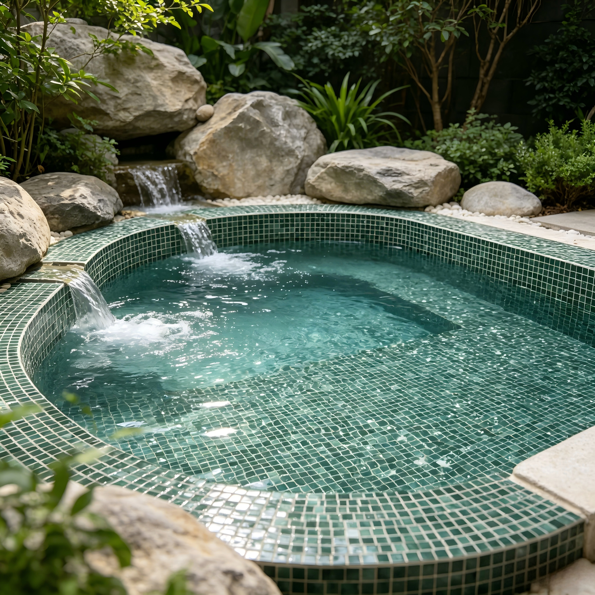 48*48mm Ceramic Mosaic Green Swilmming Pool Tile for Hotel Porceain Mosaic for Pool
