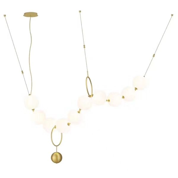 Showroom Hall Personality Bubble Lamps Luxury Simplicity Pearl Necklace Long LED Chandelier(WH-MI-157)