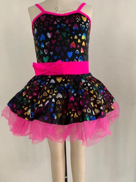Children'S Spring And Summer Short Sleeved Ballet Dance Skirt Love Coating