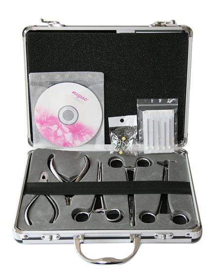 5 pcs Basic Piercing Forceps Kit+aluminium alloy box
