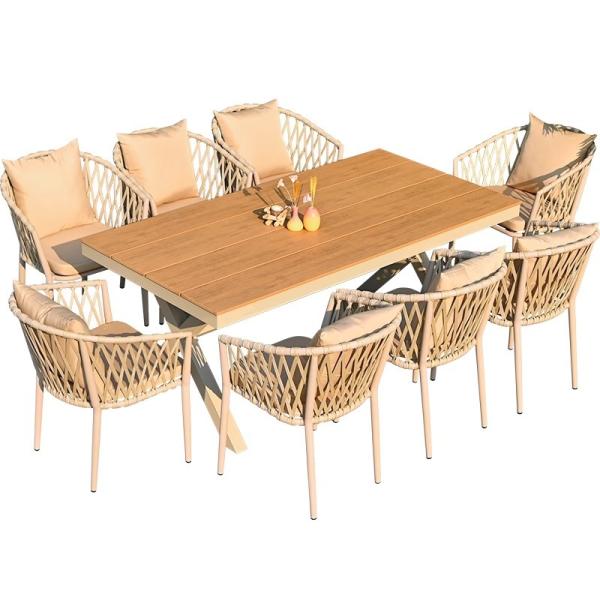 Luxury Nordic-Style Outdoor Furniture Premium Weatherproof Rattan Dining Set For Patio And Garden