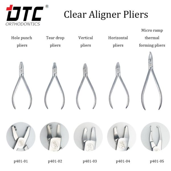 Stainless Steel DTC Orthodontic Dental Micro ramp thermal forming Clear Aligner pliers