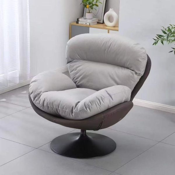 Modern Eggshell Swivel Recliner Single-Seater Accent Lounge Sofa Chair for Living Room Outdoor Leisure Lazy Recliner Comfortable