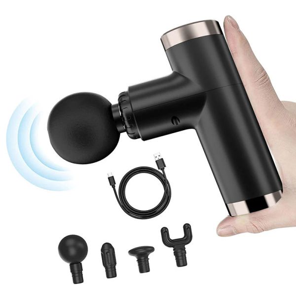 Relax Muscles with 4 Speeds Powerful Percussion Massage Gun 920g Mini Metal ABS Design