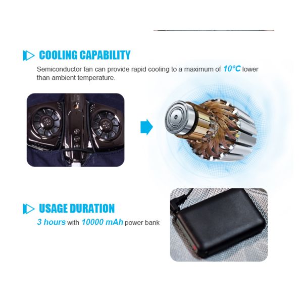 Работа на открытом воздухе охлаждающий жилет с полупроводниковым охлаждающим вентилятором Оставайтесь прохладным и комфортным