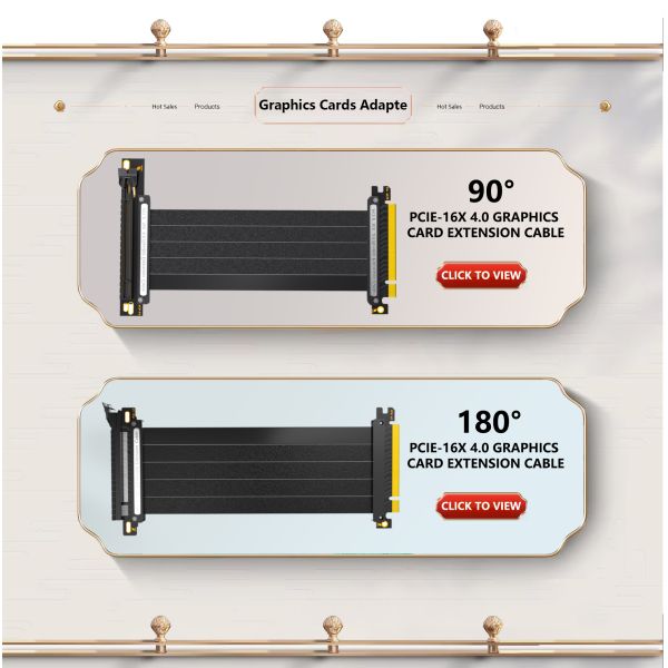 PCI-E Riser Cable PCI-E 4.0 180 Degree Flexible Extension with Anti-electromagnetic interference for GPU