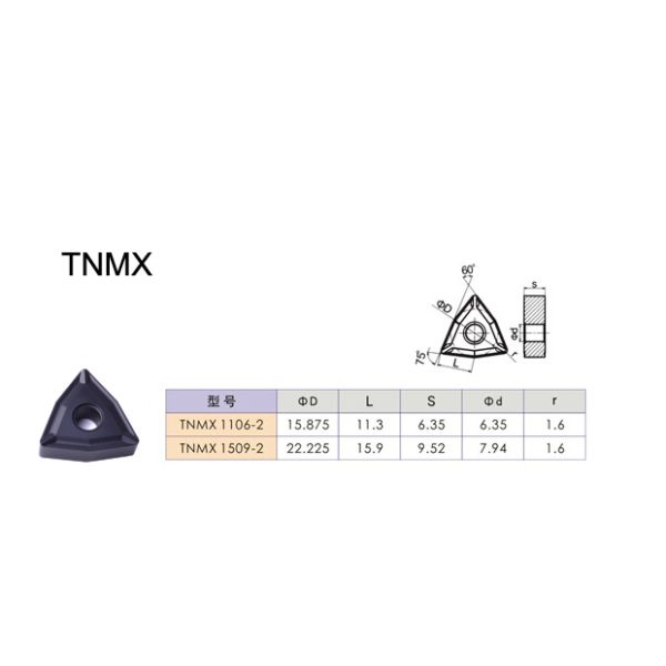 Chipping And Gravity Tungsten Carbide Inserts , Turning Tool Inserts TNMX1106