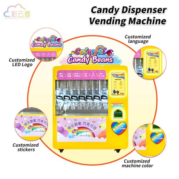 Coin Mechanism Automated Candy Dispensing Vending Machine 200KG