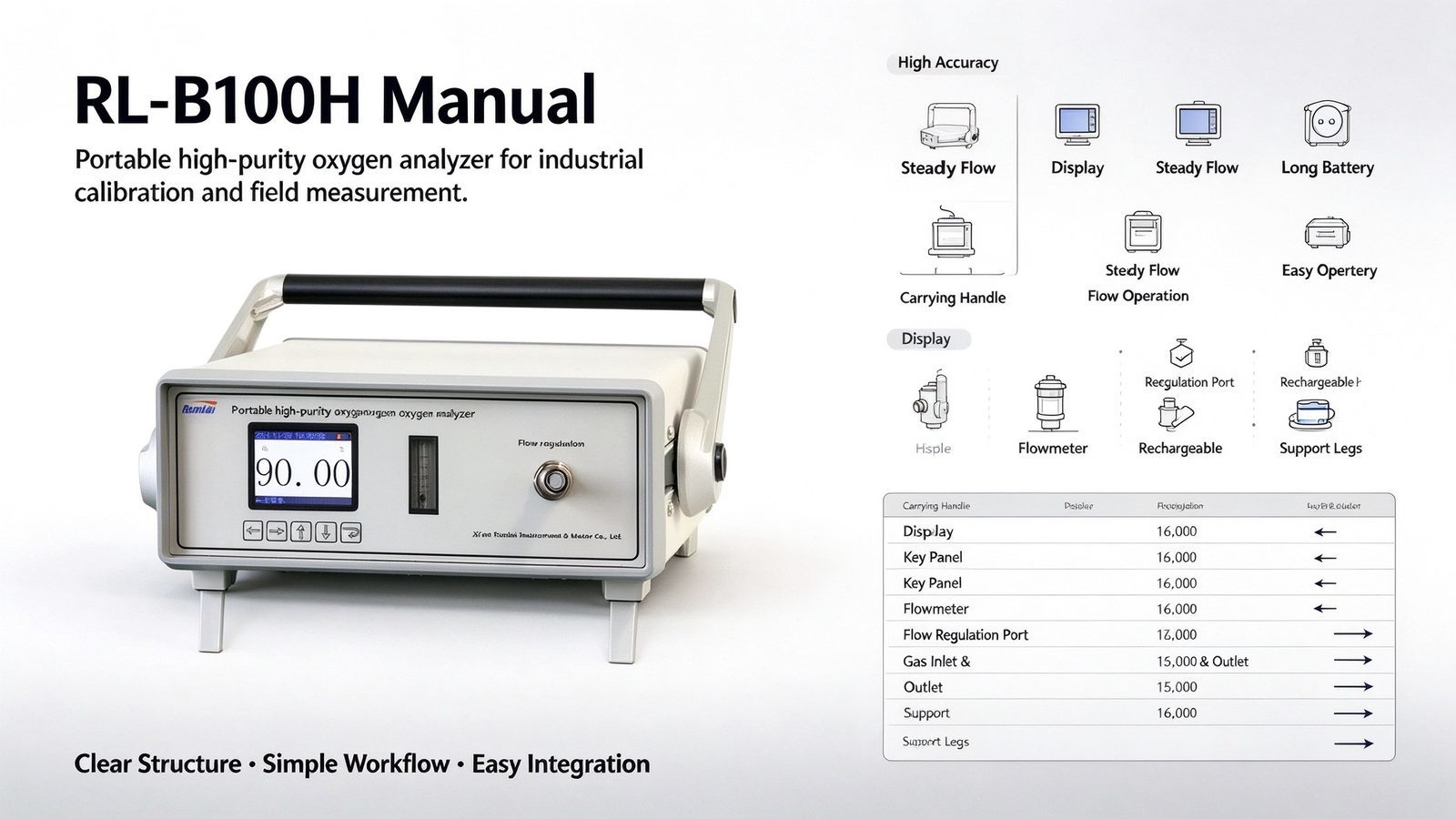 Portable Oxygen Analyzer Handheld O2 Purity Detector Metal Construction Customizable