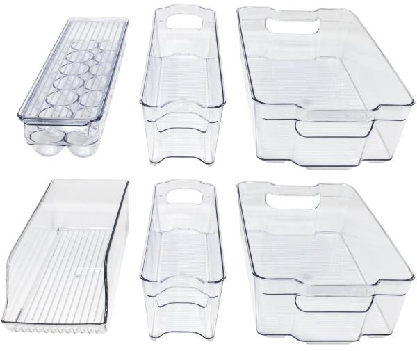 Fridge Bins and Freezer Organizer Refrigerator Bins Stackable Storage Containers BPA-Free Drawer