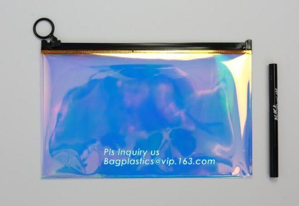Nylon k slider pvc toiletry bag vinyl beachwear cosmetic bag, towel slider cosmetic bag, packing PVC bag with slid