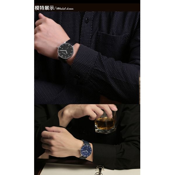 Fashion Jewelry Wholesale Leather Watches Blue Brown White Black White Men's Watches New