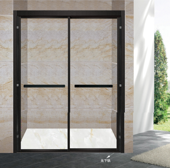 Waterproof Stainless Steel Shower Room 8mm Glass Thickness Sliding Door Rose Gold