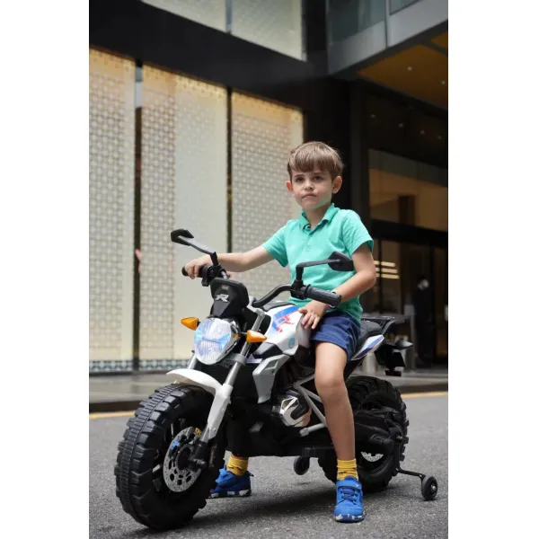 Детская зарядная езда на мотоцикле с двумя тренировочными колесами Детские 12В электрические батареи езда на игрушечных мотоциклах