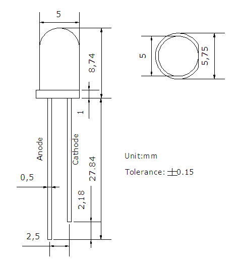 940nm 20mA Through Hole IR Infrared LED 1.7v High Power Infrared LED