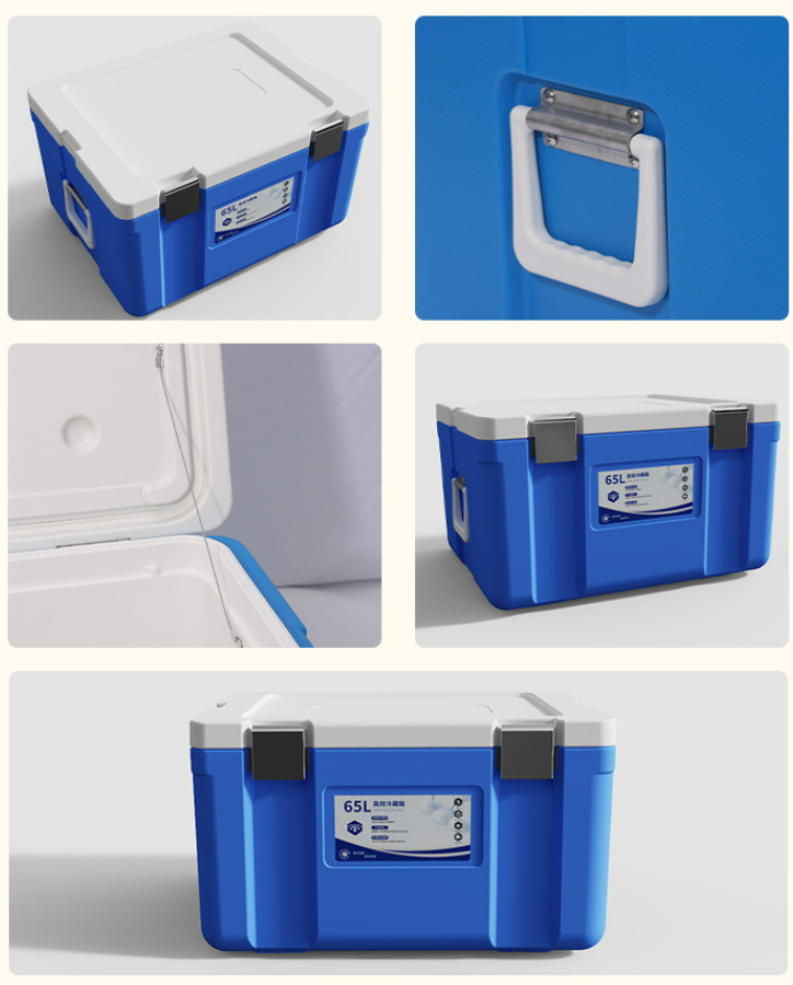 Boîte de refroidisseur portable de 65L avec 7,9 kg de poids brut et 655*495*3655mm de dimensions extérieures