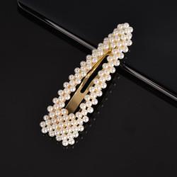 Handmade Pearls Decorative Hair Clips Pin For Makeup Geometric Flower Barrettes Headwear
