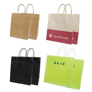 Customized printing of logos on paper bags eco-friendly and recyclable