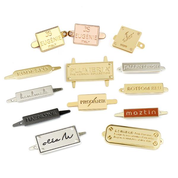 Handbag Hardware Customization Metal Label with Engraved Logo Gunmetal Tag by Comax