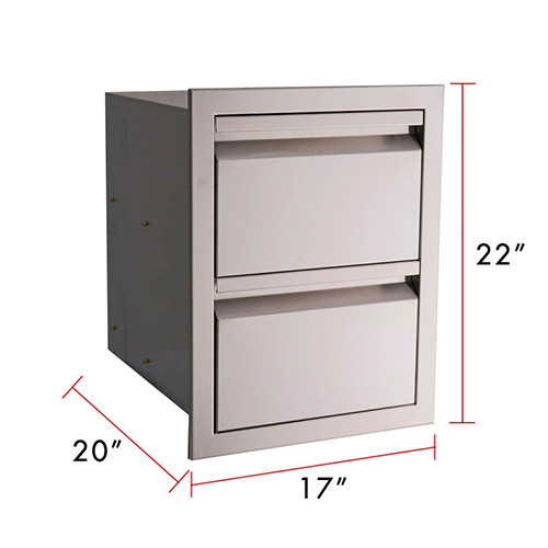 Outdoor Built In Bbq Drawers And Doors Double Storage 22