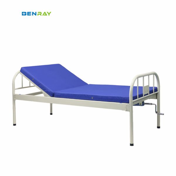 Metal Manual Medical Flat Hospital Bed 1 Function Manual