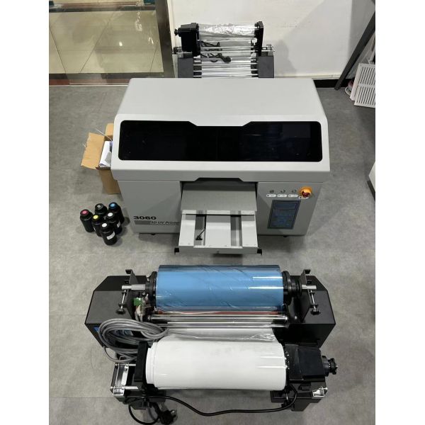 Tinta UV Andemes Alta Velocidade 2 XP600 Cabeça de Impressão Tinta UV Dtf Film Printer 3 In 1 A3 30cm UV Dtf Sticker