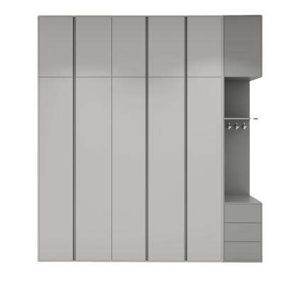 Multi quarto de madeira funcional Grey Clothes Closet Custom Size da mobília do painel
