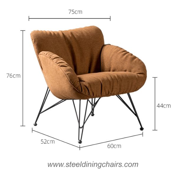 Furniture Lounge 76cm 44cm Recliner Stainless Steel Dining Chairs