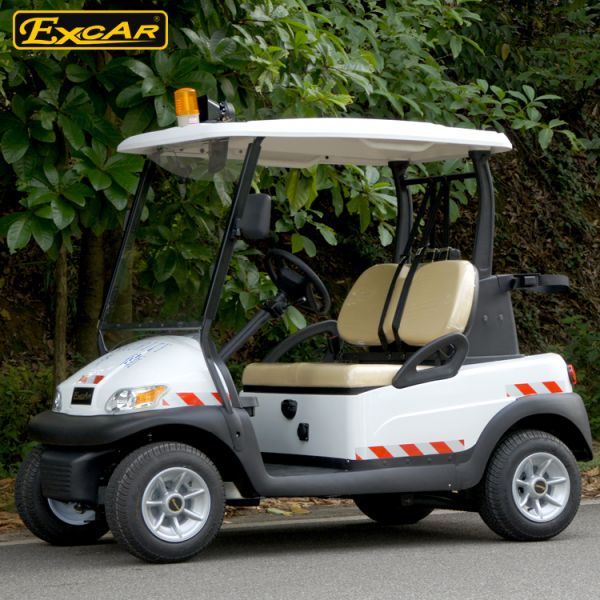 EXCAR White Electric Patrol Car 2 Seats Electric Police Car ADC Separately Motor