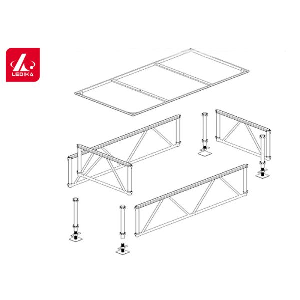 1.22*2.44m Adjustable Height Aluminum Stage Platform Fire Proof